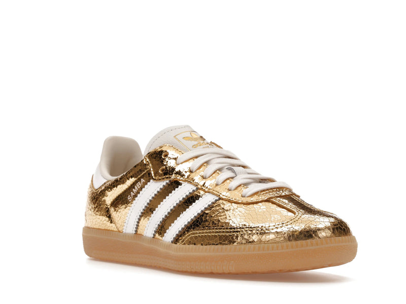Adidas Samba OG Gold Metallic Cracked Leather - Gold Metallic/White/Core White - KI5719 - 05