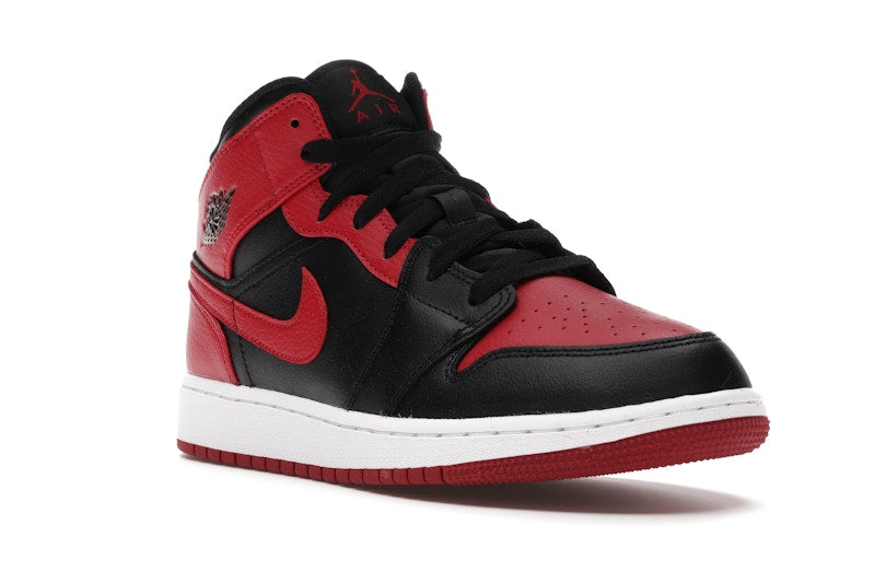 Air Jordan 1 Mid Banned (2020) (GS) - Black/Gym Red-White - 554725-074 - 05