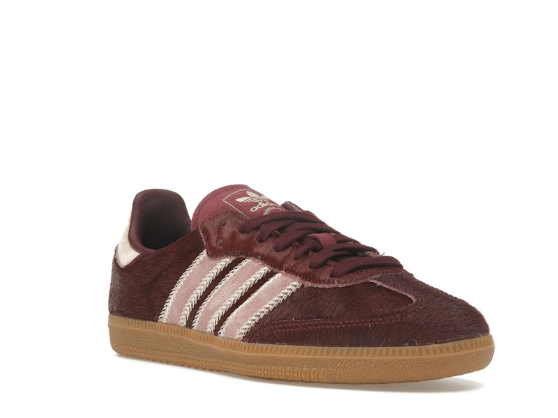 adidas Samba OG Maroon Sand Strata Pony (Women's) - Sand Strata/Maroon/Warm Clay - JP5330 - 05