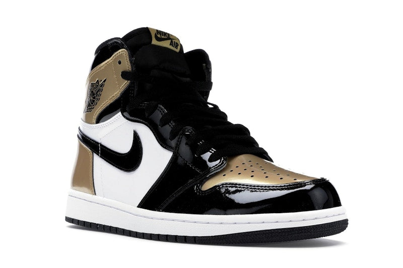Air Jordan 1 Retro High Patent Gold Toe - Black/Metallic Gold-Summit White - 861428-007 - 05