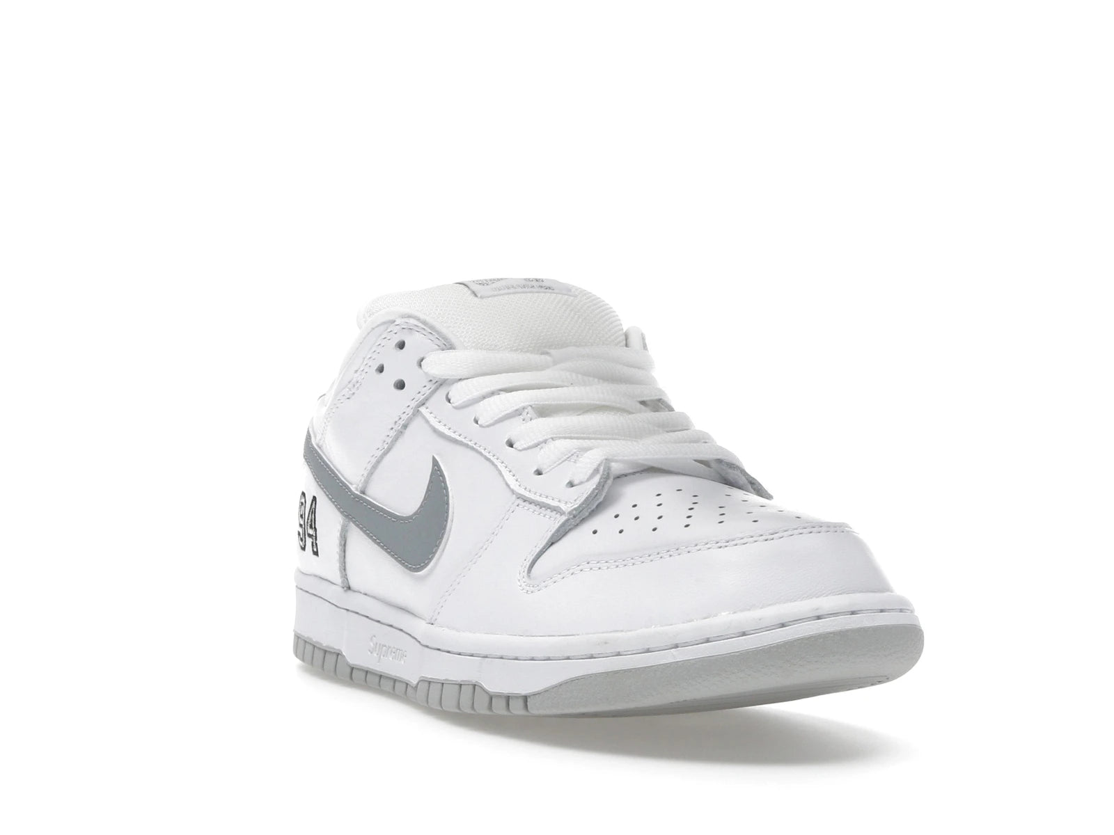 Nike SB Dunk Low Supreme 94 White Metallic Silver - White/Metallic Silver/White - HQ8487-100 - 06