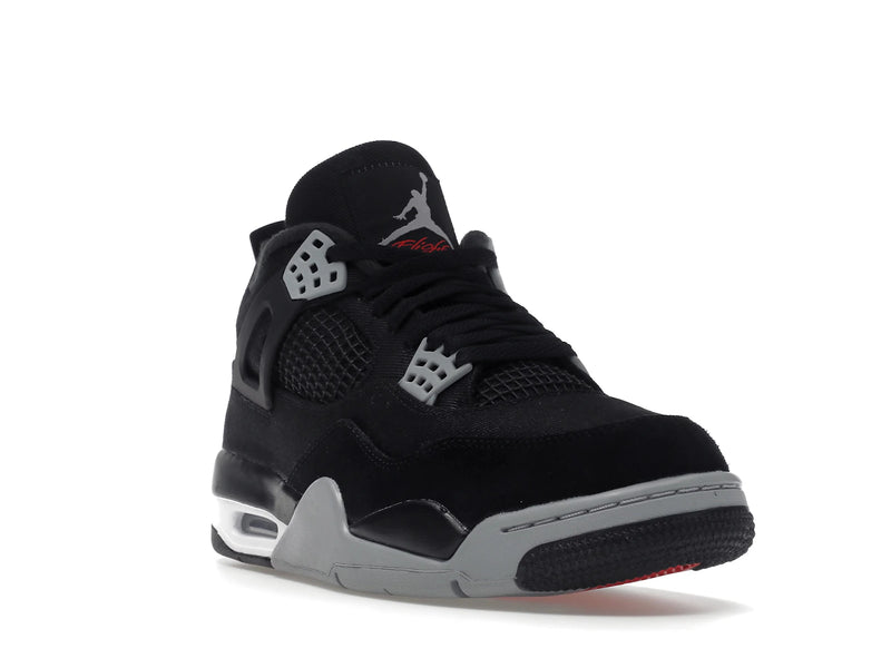 Air Jordan 4 Retro SE Black Canvas - Black/Light Steel Grey/White/Fire Red - DH7138-006 - 06