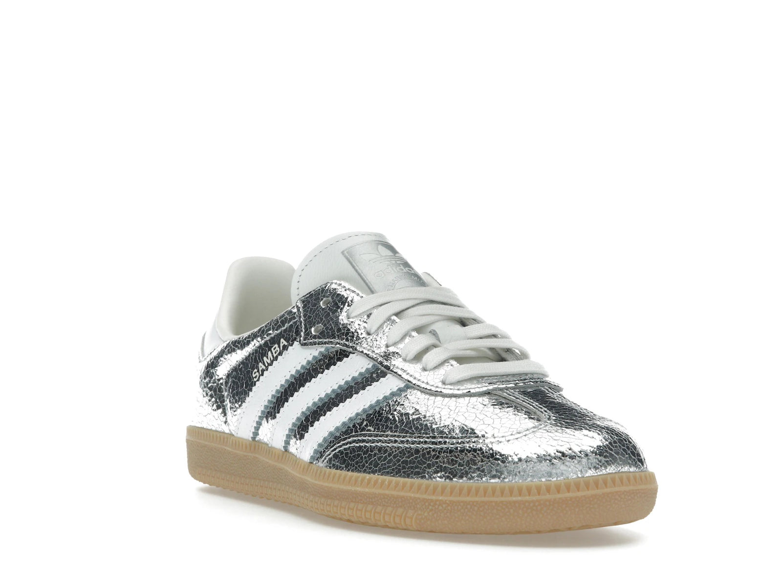 adidas Samba OG Silver Metallic Cracked Leather - JR0035 - 06