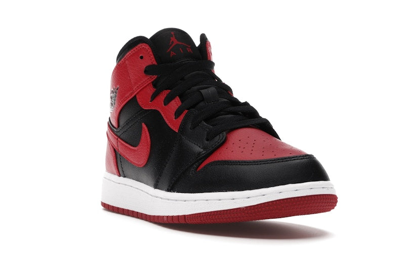 Air Jordan 1 Mid Banned (2020) (GS) - Black/Gym Red-White - 554725-074 - 06