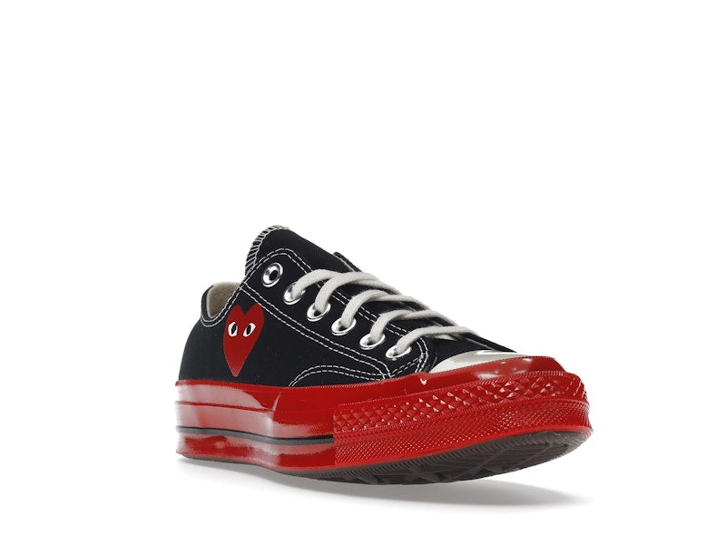 Converse Chuck Taylor All Star 70 Ox Comme des Garcons PLAY Black Red Midsole - Black/Red/Egret - A01795C - 06