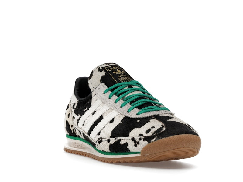 adidas SL 72 OG Cow Print Black White (Women's) - Core Black/Off White/Court Green - JR1639 - 06