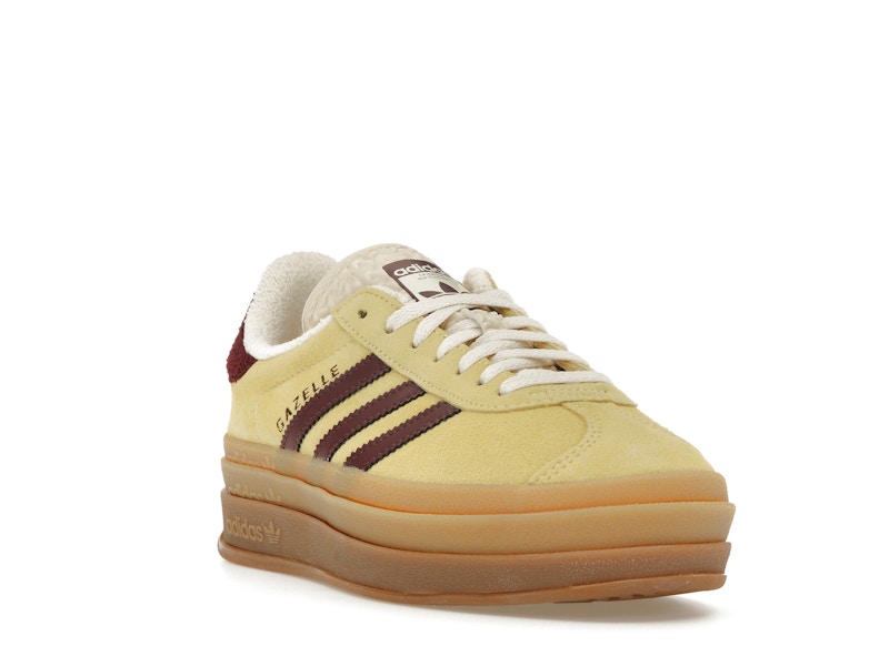 adidas Gazelle Bold Almost Yellow Maroon (Women's) - Almost Yellow/Maroon/Wonder White - IF5937 - 06