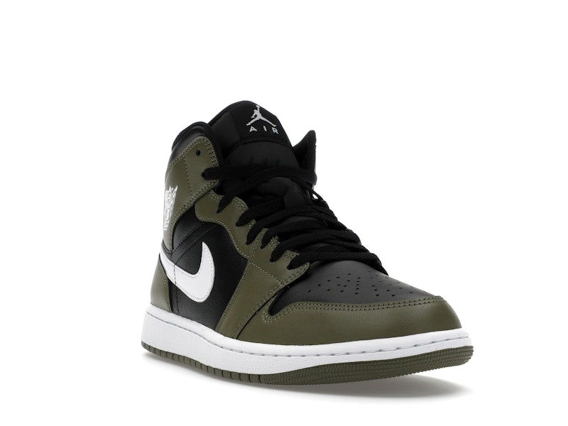 Air Jordan 1 Mid Black White Olive - Black/Medium Olive/Sail/White - DQ8426-092 - 06