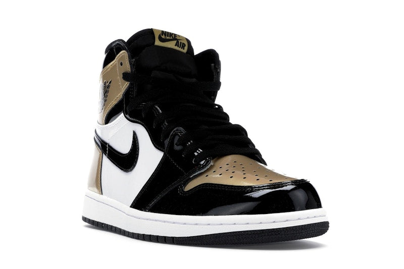 Air Jordan 1 Retro High Patent Gold Toe - Black/Metallic Gold-Summit White - 861428-007 - 06