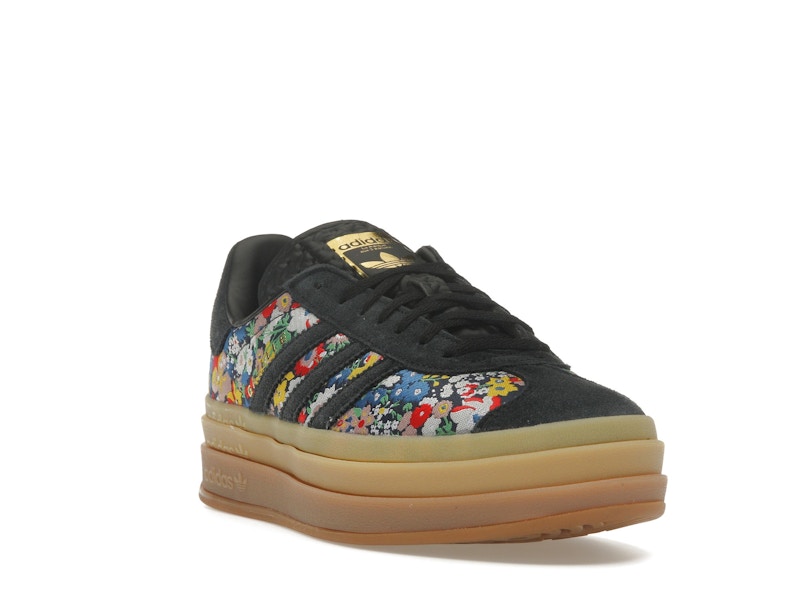 adidas Gazelle Bold Liberty London Floral Embroidery (Women's) - Core Black/Supplier Colour/Gold Metallic - JI2572 - 06