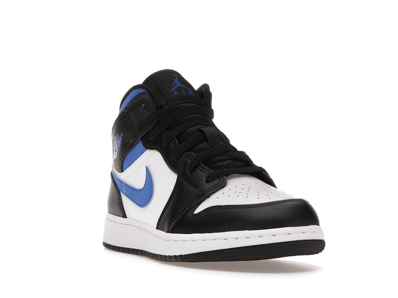 Air Jordan 1 Mid White Black Royal (GS) - White/Racer Blue-Black - 554725-140 - 06