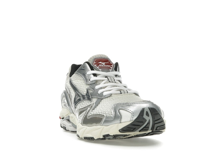 Mizuno Wave Rider 10 White Black Rythmic Red - vue 8