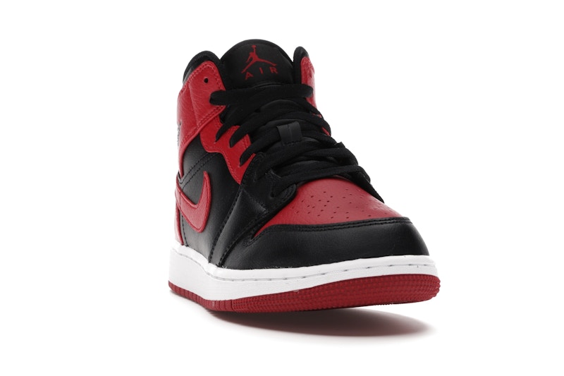 Air Jordan 1 Mid Banned (2020) (GS) - Black/Gym Red-White - 554725-074 - 07
