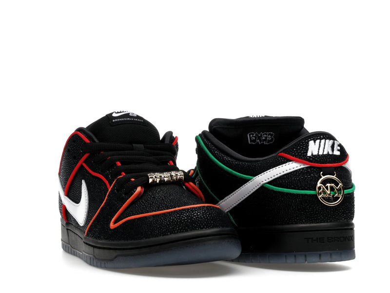 Nike SB Dunk Low Bronx Girls Skate - Black/White/Challenge Red/Total Orange/Lucky Green/Smoke Grey - HV1664-001 - 07