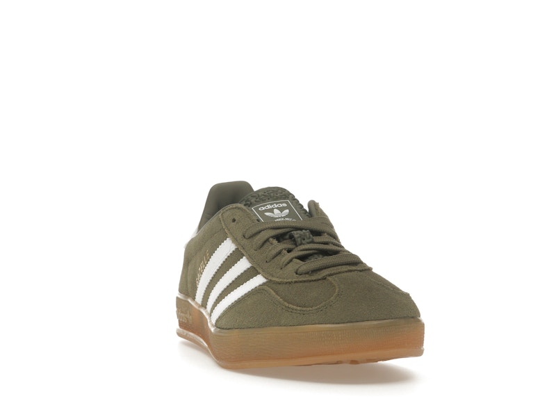 adidas Gazelle Indoor Olive Strata Cloud White Gum - Olive Strata/Cloud White/Gold Metallic - JQ0174 - 07