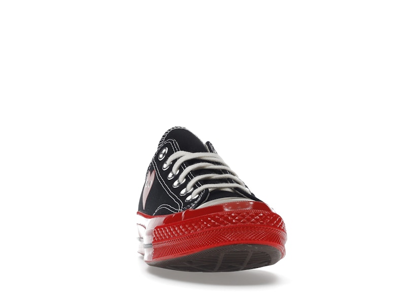 Converse Chuck Taylor All Star 70 Ox Comme des Garcons PLAY Black Red Midsole - Black/Red/Egret - A01795C - 08