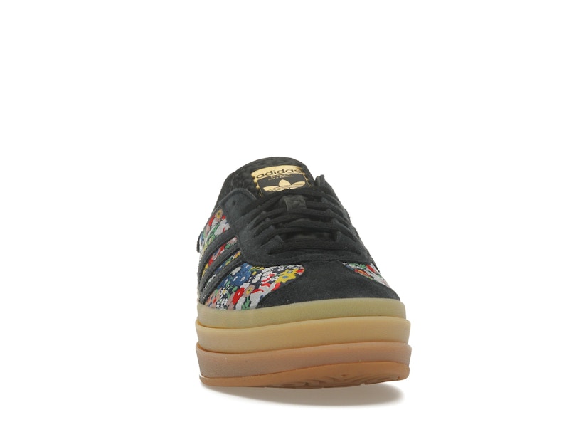 adidas Gazelle Bold Liberty London Floral Embroidery (Women's) - Core Black/Supplier Colour/Gold Metallic - JI2572 - 08