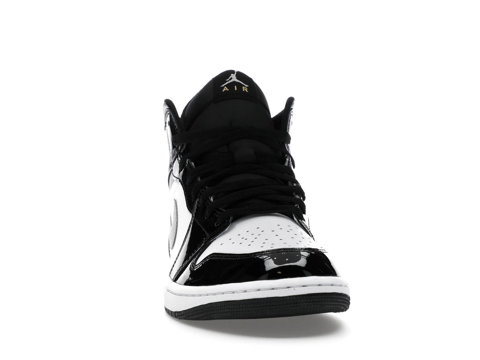 Air Jordan 1 Mid SE Patent Black White Metallic Silver Metallic Gold - view 8