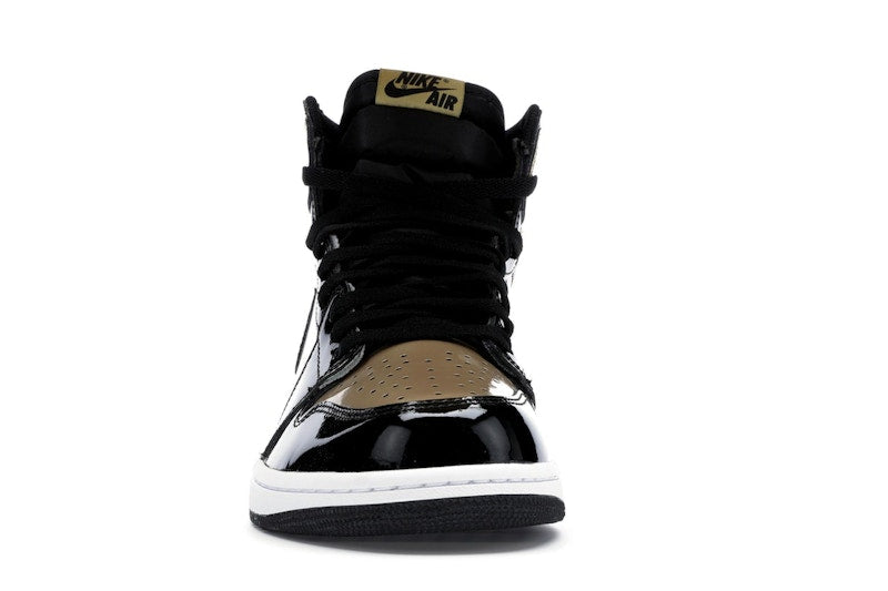 Air Jordan 1 Retro High Patent Gold Toe - Black/Metallic Gold-Summit White - 861428-007 - 09