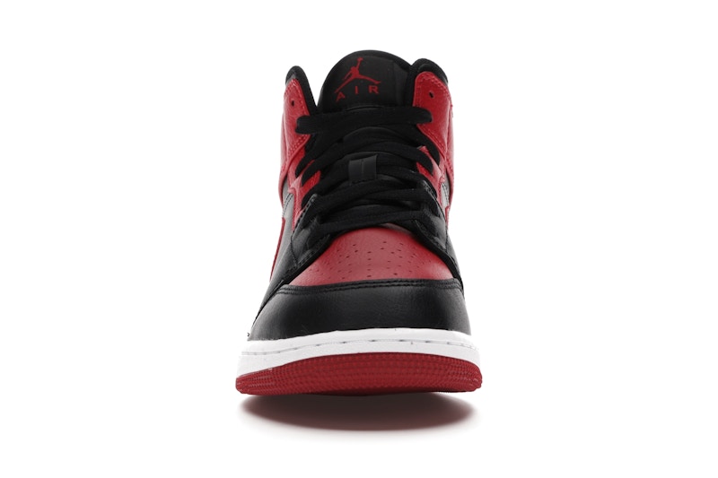 Air Jordan 1 Mid Banned (2020) (GS) - Black/Gym Red-White - 554725-074 - 09