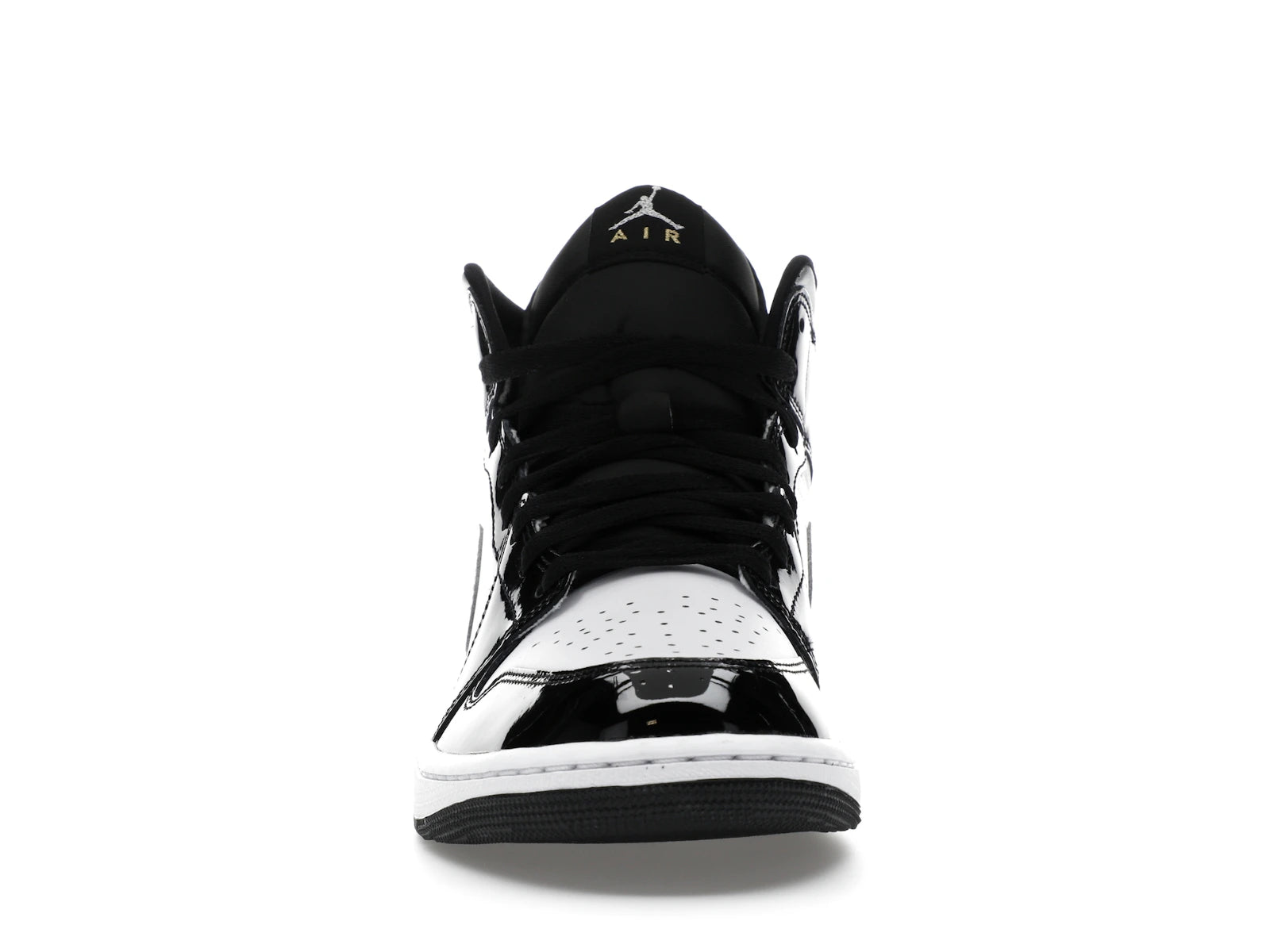 Air Jordan 1 Mid SE Patent Black White Metallic Silver Metallic Gold - view 9