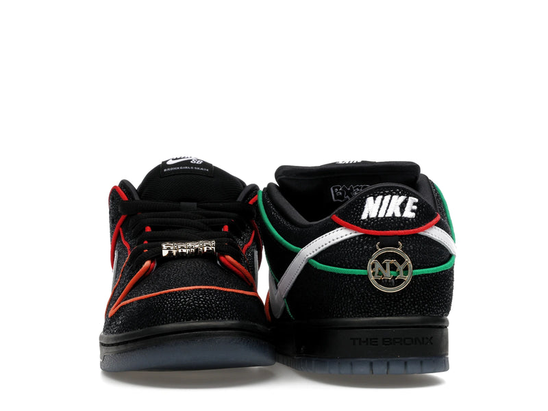 Nike SB Dunk Low Bronx Girls Skate - Black/White/Challenge Red/Total Orange/Lucky Green/Smoke Grey - HV1664-001 - 09