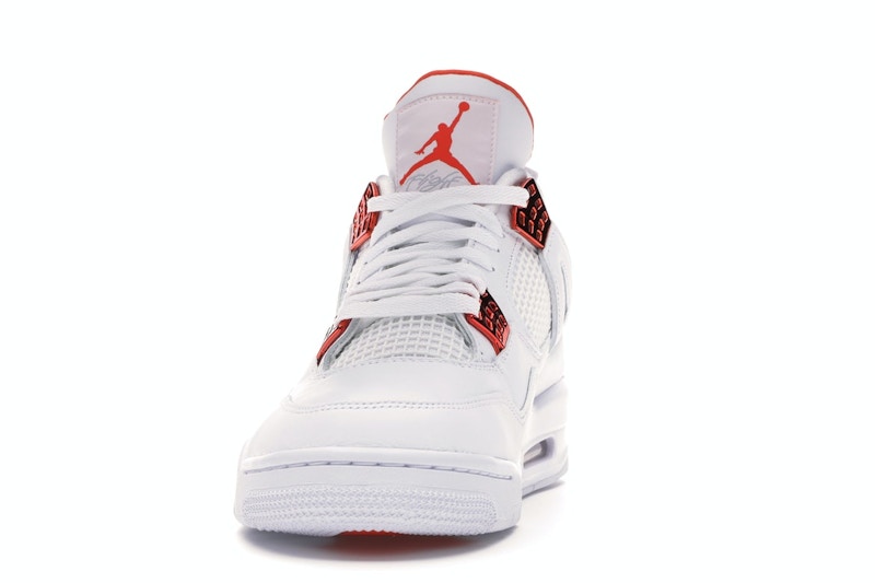 Air Jordan 4 Retro Metallic Orange - White/Metallic Silver-Team Orange - CT8527-118 - 10