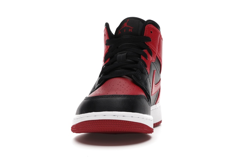 Air Jordan 1 Mid Banned (2020) (GS) - Black/Gym Red-White - 554725-074 - 10
