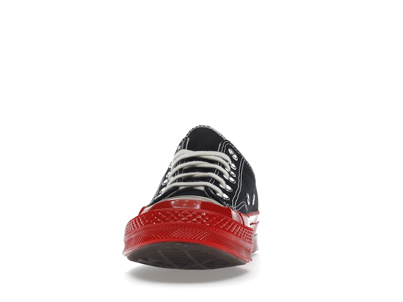 Converse Chuck Taylor All Star 70 Ox Comme des Garcons PLAY Black Red Midsole - Black/Red/Egret - A01795C - 10