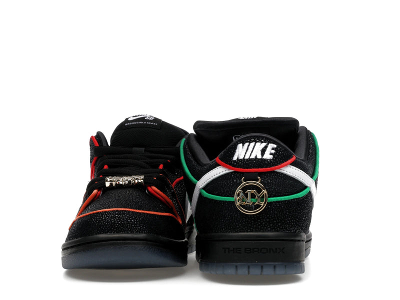 Nike SB Dunk Low Bronx Girls Skate - Black/White/Challenge Red/Total Orange/Lucky Green/Smoke Grey - HV1664-001 - 10