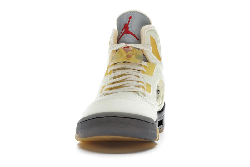 Air Jordan 5 Retro Off White Sail - Sail/Fire Red-Muslin-Black - DH8565-100 - 10