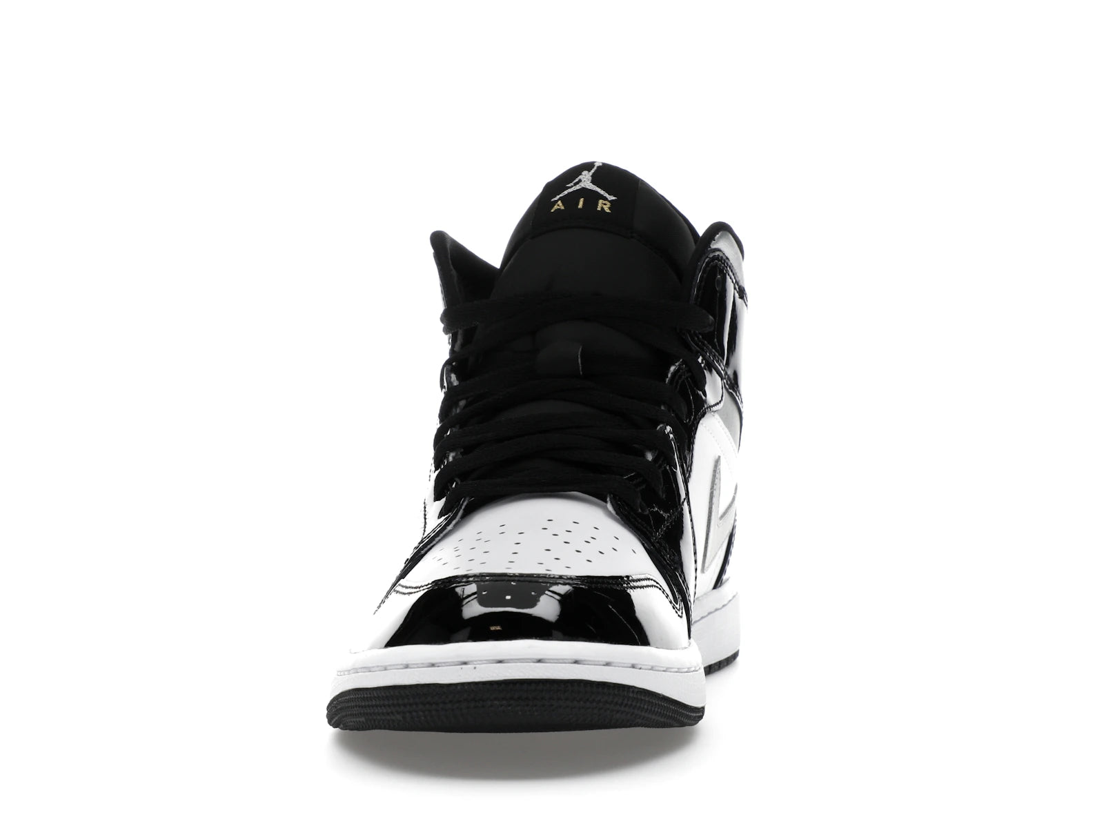 Air Jordan 1 Mid SE Patent Black White Metallic Silver Metallic Gold - view 10