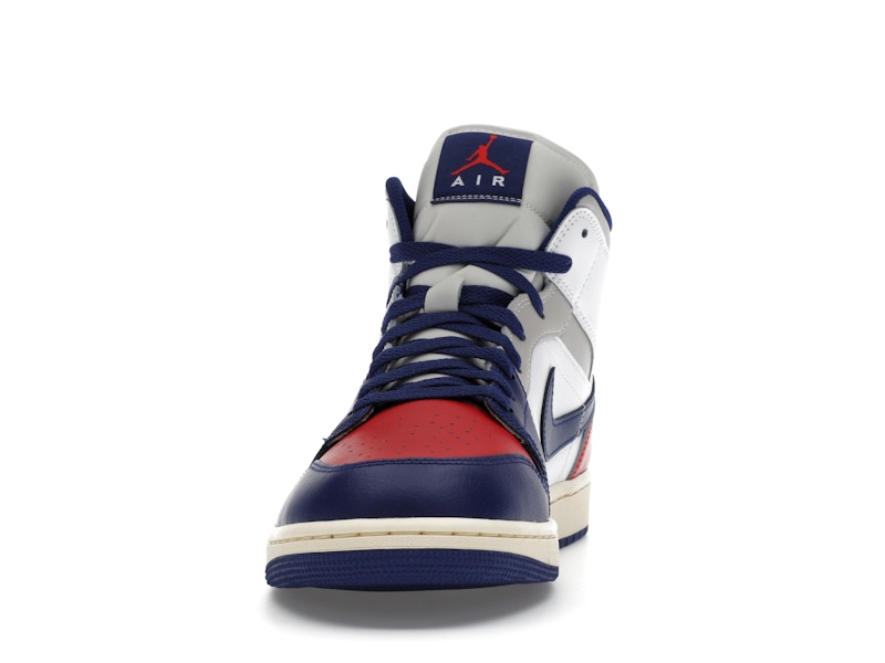 Air Jordan 1 Mid Rare Air - White/University Red/Neutral Grey/Deep Royal Blue - DQ8426-102 - 10
