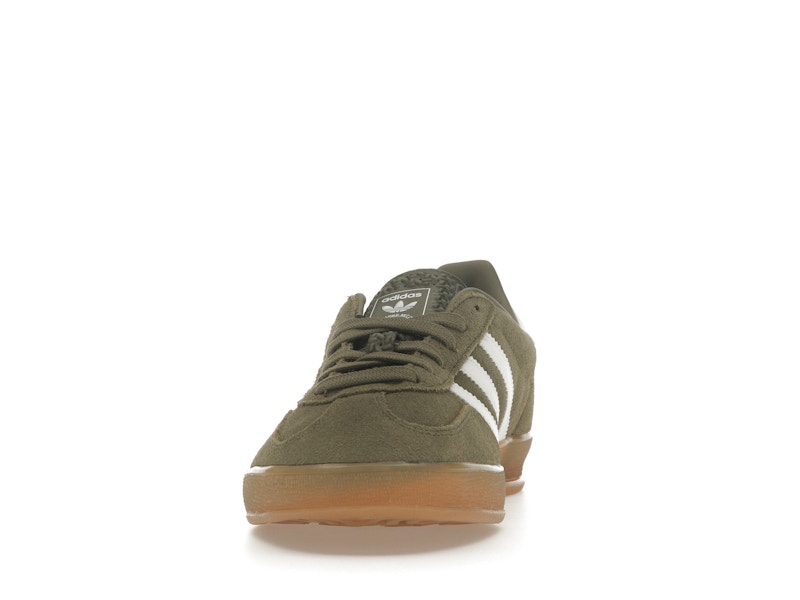 adidas Gazelle Indoor Olive Strata Cloud White Gum - Olive Strata/Cloud White/Gold Metallic - JQ0174 - 10