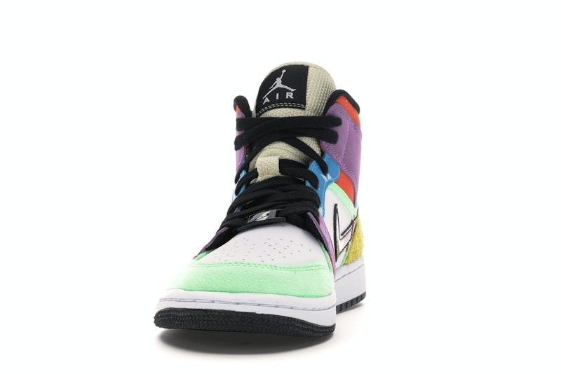 Air Jordan 1 Mid SE Multi Color (W) - White/Black-Lightbulb-Team Orange - CW1140-100 - 10