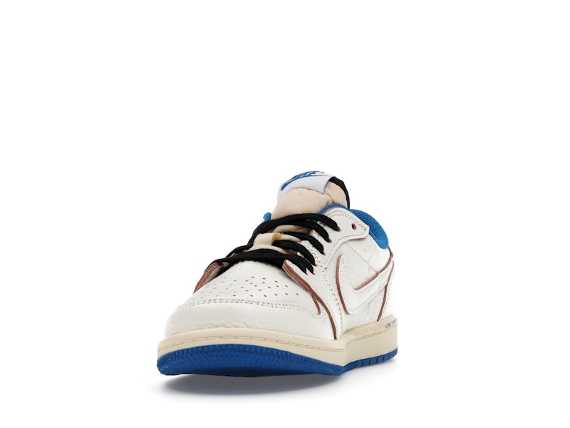 Air Jordan 1 Retro Low OG SP Fragment X Travis Scott Sail Military Blue (Enfant) - Sail/Black/Muslin/Military Blue - DO5442-104 - 11