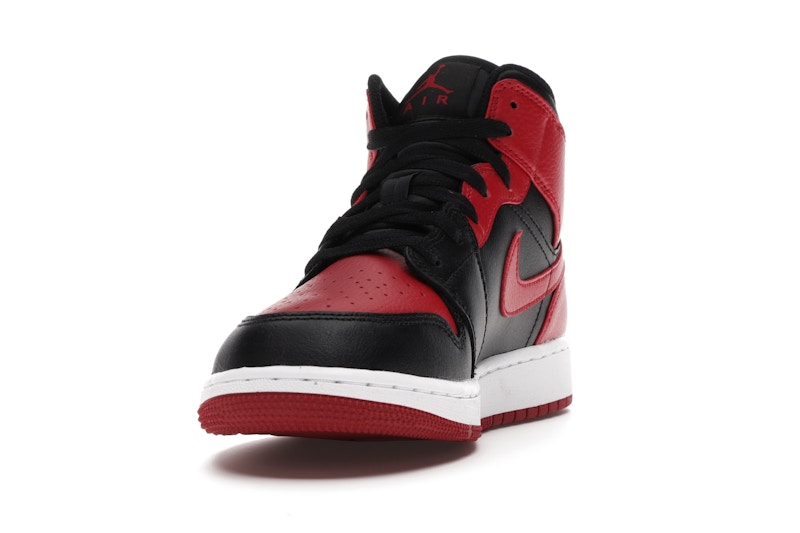 Air Jordan 1 Mid Banned (2020) (GS) - Black/Gym Red-White - 554725-074 - 11