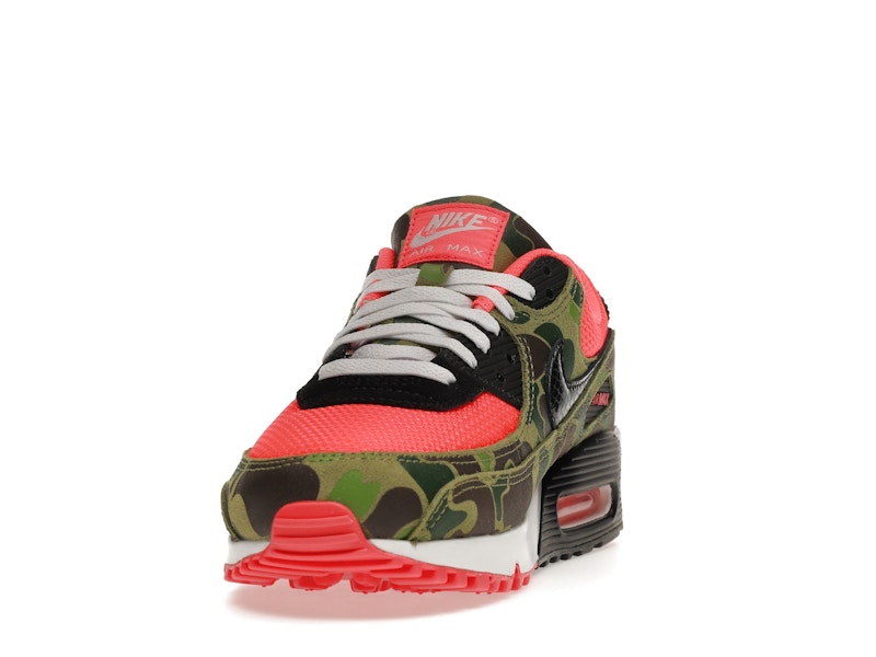 Nike Air Max 90 Reverse Duck Camo (2020) - Infrared/Black-Dark Sage-Baroque Brown - CW6024-600 - 11