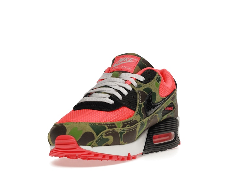 Nike Air Max 90 Reverse Duck Camo (2020) - Infrared/Black-Dark Sage-Baroque Brown - CW6024-600 - 12