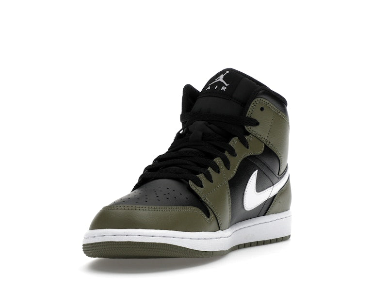 Air Jordan 1 Mid Black White Olive - Black/Medium Olive/Sail/White - DQ8426-092 - 12