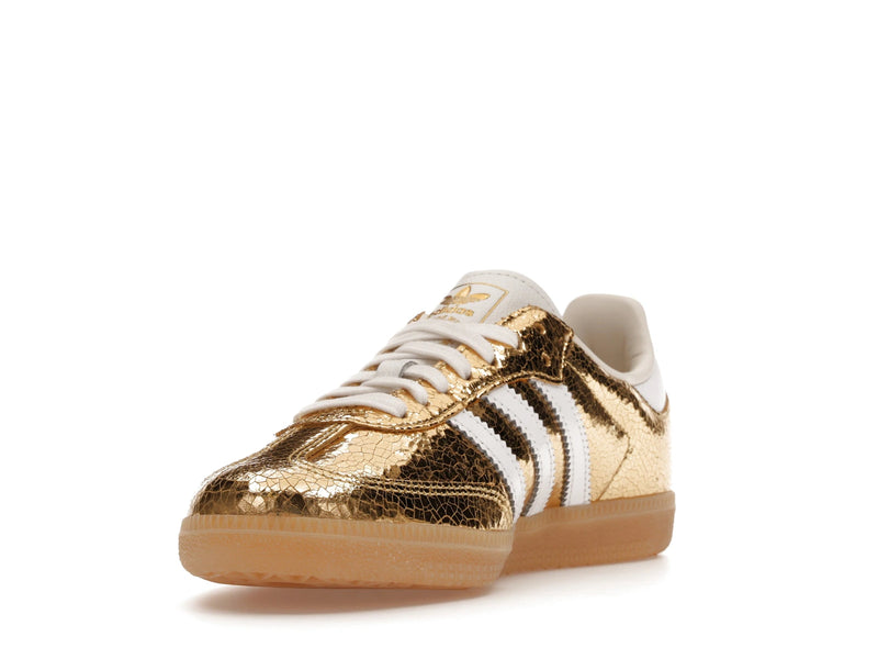 Adidas Samba OG Gold Metallic Cracked Leather - Gold Metallic/White/Core White - KI5719 - 12