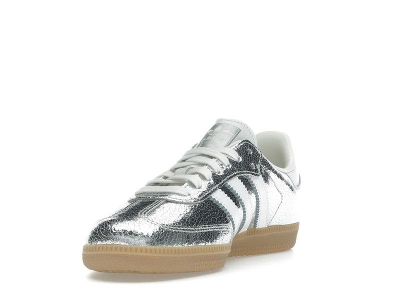 adidas Samba OG Silver Metallic Cracked Leather - JR0035 - 12