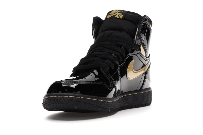 Air Jordan 1 Retro High Black Metallic Gold (2020) (GS) - Black/Black-Metallic Gold - 575441-032 - 12