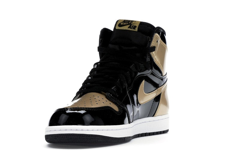 Air Jordan 1 Retro High Patent Gold Toe - Black/Metallic Gold-Summit White - 861428-007 - 12