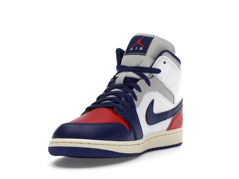Air Jordan 1 Mid Rare Air - White/University Red/Neutral Grey/Deep Royal Blue - DQ8426-102 - 12