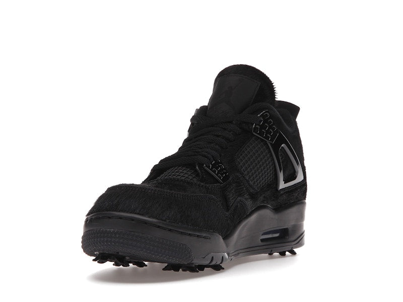 Air Jordan 4 Retro Golf Black Cat Pony Hair - Black/Cement Grey - CU9981-001 - 12