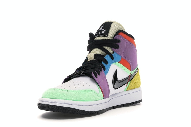 Air Jordan 1 Mid SE Multi Color (W) - White/Black-Lightbulb-Team Orange - CW1140-100 - 12
