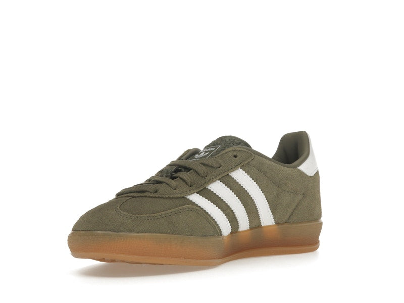 adidas Gazelle Indoor Olive Strata Cloud White Gum - Olive Strata/Cloud White/Gold Metallic - JQ0174 - 13