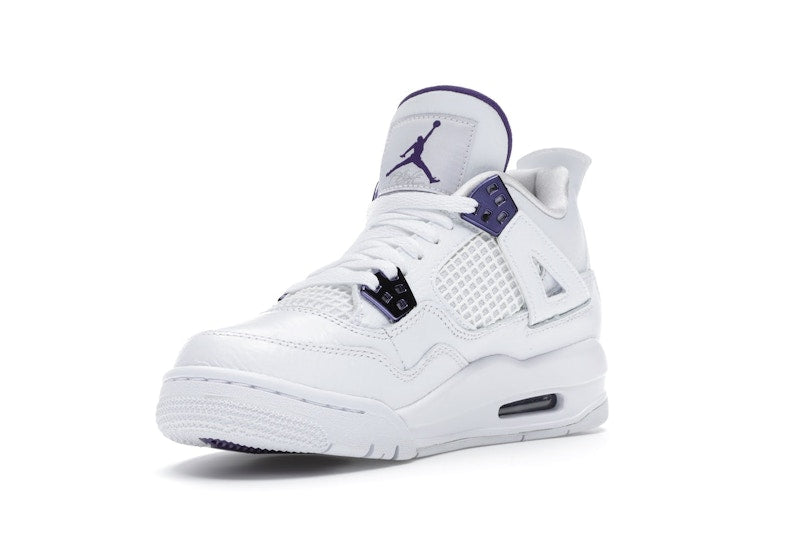 Air Jordan 4 Retro Metallic Purple (GS) - White/Court Purple-Metallic Silver - 408452-115 - 13