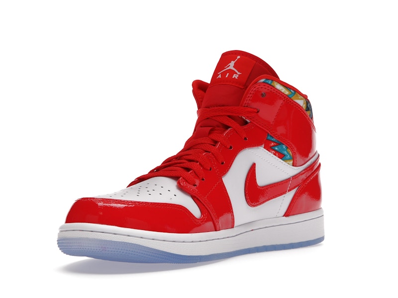 Jordan 1 Mid Barcelona Sweater Red Patent - widok 14
